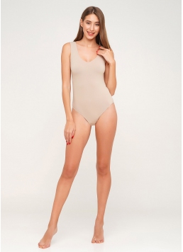 Безшовне боді без рукавів BODY CANOTTA SCOLLO TONDO naturale (бежевий)