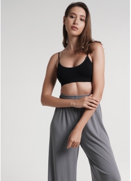 Топ на бретелях в рубчик CAMI TOP RIB black (чорний)