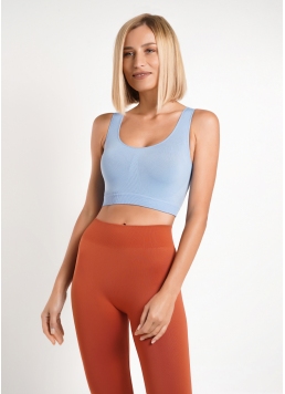 Безшовний топ на широких бретелях TANK TOP lacecap hydrangea (блакитний)