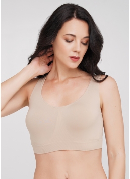 Безшовний топ на широких бретелях TANK TOP (бежевий)