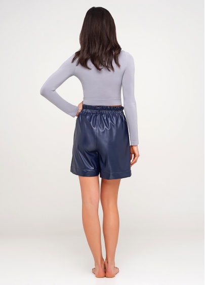 Шорти зі штучної шкіри LEATHER LEGS 4206/090 (синій)