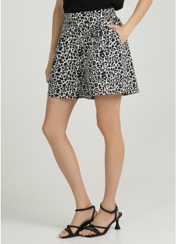 Візерунчасті шорти з бавовни STREET SPOTTED 4219/010 white/black leopard print (білий)