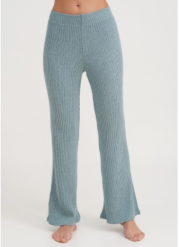 Штани прямі в'язані в рубчик WARMLY TOUCH 4319/150 mint green (зелений)