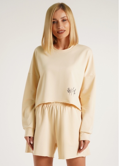 Свитшот укороченный с необработанным краем STREET STYLE 4415/180 beige (бежевый)