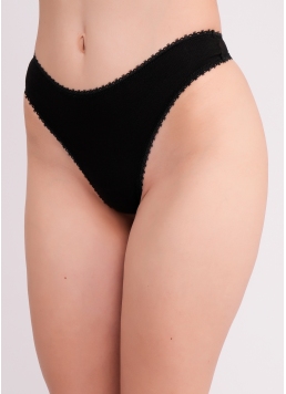 Трусики стринги хлопковые с сеткой Basic net 2102/62 black (черный)