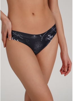 Трусики стринги с рисунком тату Nude tattoo 2102/20 black tattoo (черный)