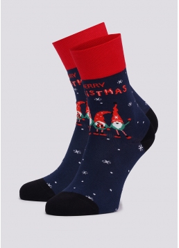 Чоловічі шкарпетки новорічні з гномами MS3 NEW YEAR 2110 dress blue (синій)