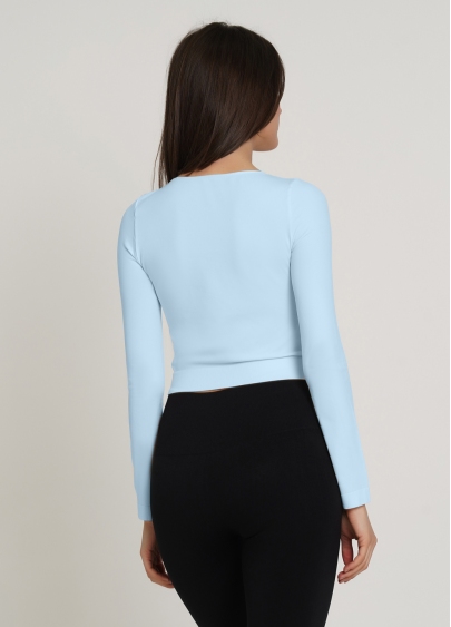 Спортивний топ з довгими рукавами CROP TOP spun sugar (блакитний)