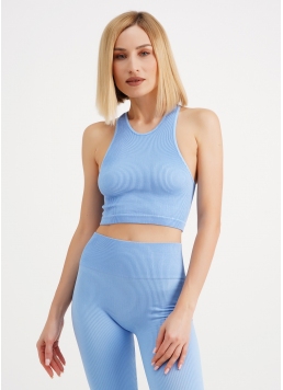 Топ в рубчик з мікрофібри HALTER TOP RIB lacecap hydrangea (блакитний)